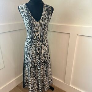 RACHEL Rachel Roy Black‎ and White Midi Dress